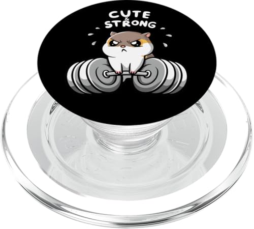 Cute & Strong Hamster Weightlifting Funny Gym PopSockets PopGrip para MagSafe
