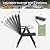 PHI VILLA 5 Piece Patio Dining Set with 10FT Umbrella (Beige), Outdoor Table and Chairs Set with Patio Folding Dining Chairs & Metal Square Dining Table for Yard Garden Deck