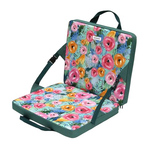 Stadium Seat Foldable with Back Support - Green Floral