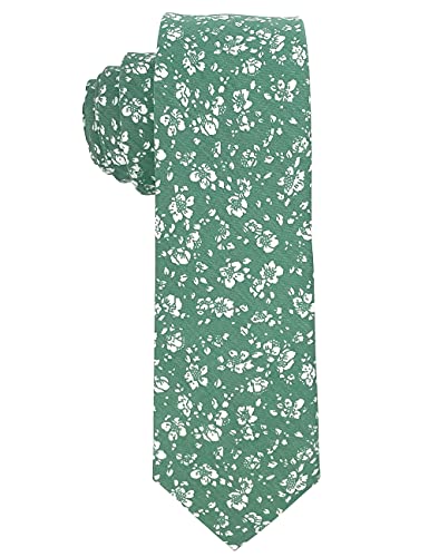Image of Kebocis Mens Skinny Cotton Floral Tie for Men