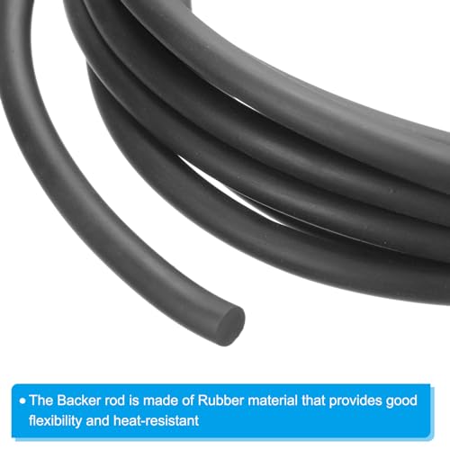 Image of PATIKIL 23 /64 Inch x 32.8 Feet Backer Rod, Hard Solid Nitrile Rubber Rope Caulk Crack Gaps Joint Filler Weather Stripping for Home Construction, Industrial Equipment Gasket DIY,Black