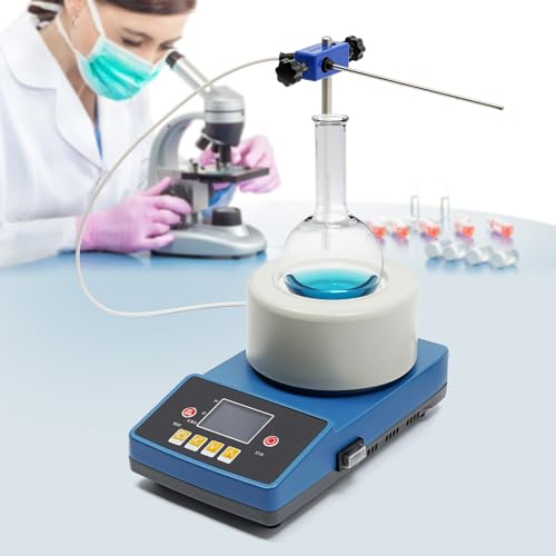 COFECO Magnetic Stirring Machine, 380 ? LCD Digital Hotplate Magnetic Stirrer with Temp Probe Sensor, 50-1800 RPM, 110V Magnetic Stirring Machine Including Stir Bar and Support Stand