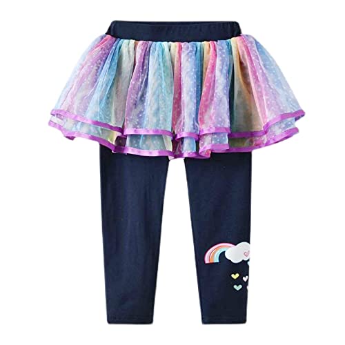 LX7 Toddler Girls Baby Footless Leggings with Ruffle Tutu Skirt Pants Culotte Girls Bottoms Dress