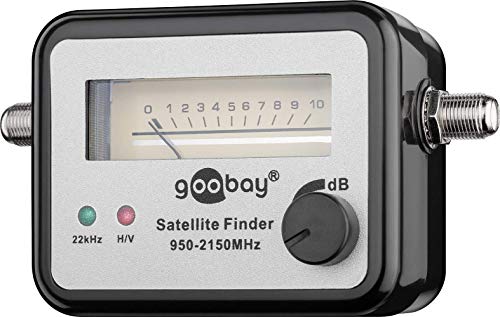 Goobay 67000 Analoger Satelliten Finder mit mechanischer Pegelanzeige / Satfinder inkl. F-Anschlusskabel, 1 Stück