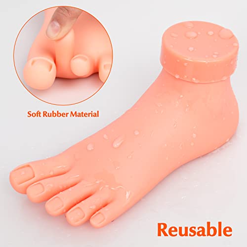 krofaue Practice Fake Foot Model 1 Pair Flexible Soft Silicone - Image 6