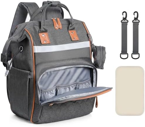 Romon Wickeltasche, Baby Wickelrucksack Lässige Rucksack Wickeltaschen Große Wickelrucksäcke Mommy Bag Diaper Bag mit Multifunktions Babytaschen/Mobiler Wickelauflage/Kinderwagengu