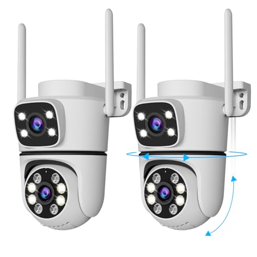 WEILAILIFE 【Dual Lens Linkage 5MP Outdoor Wireless Security Camera, PTZ