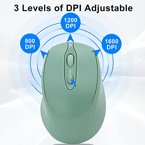 Dolrso Bluetooth Mouse,Rechargeable Wireless Mouse For Laptop/Ipad/Macbook Pro/Air, Silent Mouse Portable Slim For Surface Pro/Pc/Lenovo/Samsung Tablet (Light Green) #TOP4