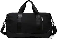 Bolsa de viagem portátil bolsa de bagagem de viagem de curta distância de grande capacidade leve separação seca e molhada bolsa de fitness esportiva impermeável (preto)