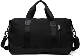 Bolsa de viagem portátil bolsa de bagagem de viagem de curta distância de grande capacidade leve separação seca e molhada bolsa de fitness esportiva impermeável (preto)