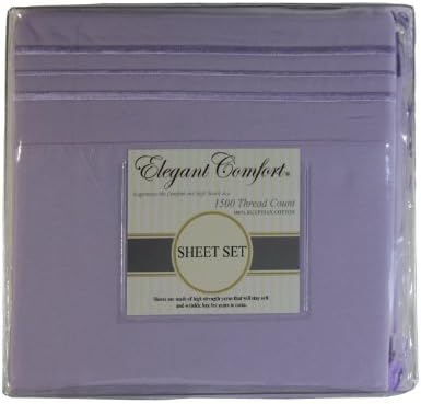 Elegant Comfort 1500 Premier Luxurious 100% Manufacturer Guaranteed Ultra Soft 4 pc Sheet Set, Deep Pocket Up to 16" - Wrinkle Resistant, Queen Lilac