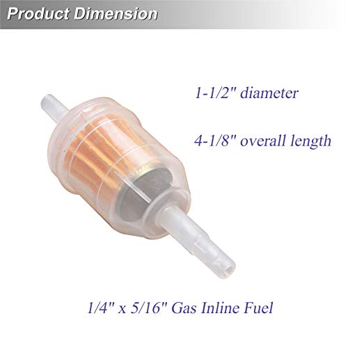 Waltyotur 36 Pack Universal Gas Inline Fuel Filter 1/4 X 5/16 Replacement For John Deere Kawasaki Kohler Briggs & Stratton #TOP3