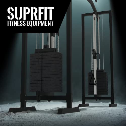 SUPRFIT - Kabelzug Fitness Kraftstation für zuhause inkl. Steckgewichte bis 81kg Zuglast pro Seite - Robuste… – Bild 3