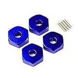 Atomik RC Alloy Wheel Hex Adaptor, Blue fits the Traxxas 1/16 Slash 4x4 and Other Traxxas Models - Replaces Traxxas Part 7154