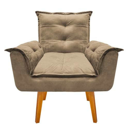 Kit 2 Poltronas Decorativa para Sala de Estar Opala Platinum Decor Capuccino