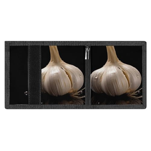 Raw Garlic Trifold Wallet, Card Cases And Money Oganizer Thin Stylish Mini Coin Bag with Zipper Coin Pocket Credit for Men And Women4