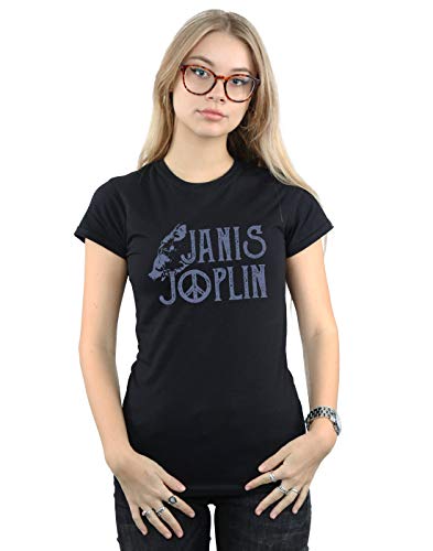 Image of Absolute Cult Janis Joplin Women's Type Logo T-Shirt Black XX-Large
