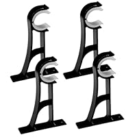 Gardinenstange Halterung Sonwaha 4 Stück Vorhangstange mit Doppelstange Vorhang Halter Gardinen Stangenhalterung für Gardinen Kleiderstange Duschstange (Weiß A)