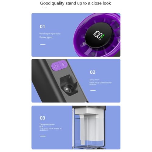 Ventilador de mano con agua recargable, mini ventilador plegable USB 8