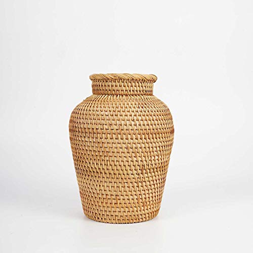 Rattan Vase Country Rustic Style Handmade Woven Plant Flower Vase Basket for Home Decor - Image 2