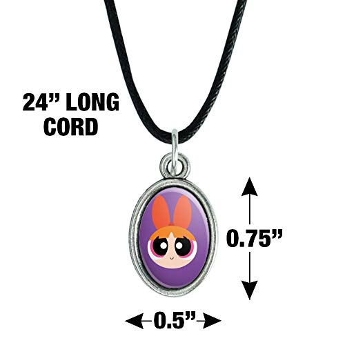GRAPHICS & MORE Powerpuff Girls Blossom Head Antiqued Oval Charm Pendant with Black Satin Cord4