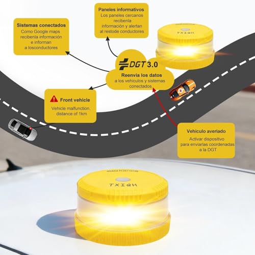 Baliza V16 homologada DGT 3.0 geolocalizable con protección IP54 3