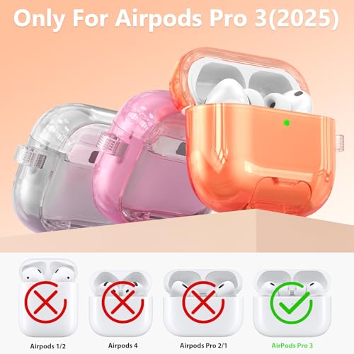 Image of Case for Airpods iPods Pro 3 Case 2025 with Phone Stand for Women-VISOOM Clear Air Pod iPod Pro3 Cases Cover Cute Girly Airpods Case Pro3 Bling Glitter AirPods Pro3 Cases Hard Shell with Keychain