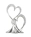 Hortense B. Hewitt Wedding Accessories Sparkling Love Double Heart Silver-Plated Cake Top, 5-1/2-Inch Tall