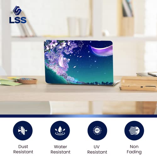 Image of LSS 15 15.6 Inches Laptop Notebook Skin Sticker with 2 Wrist Pads - Reusable Cover Protector Vinyl Sticker Cover Decal Fits 13 inch - 16 inch HP Asus Acer Samsung - Night Floral Pattern