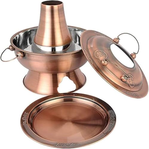Olla Caliente Chapada en Cobre, Cocina con Carbón 32cm miniatura 7