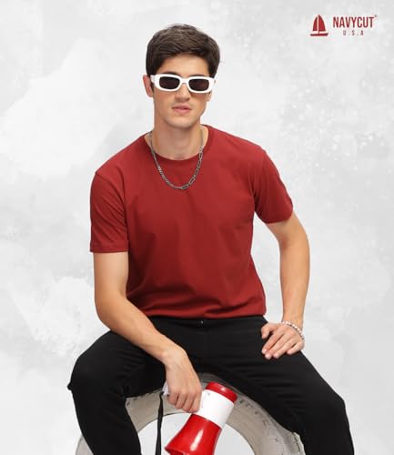 Image of Men T Shirt Cotton Round Neck | Solid Cotton Tee Half Sleeve | Breathable Casual T Shirt for Men | Stylish Round Neck Casual Wear | 12 Colors
