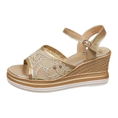 Sandalias de plataforma de malla transpirables y cómodas en estilo casual