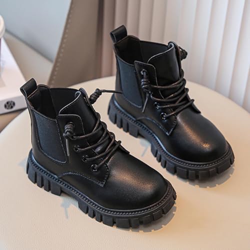 Girls Ankle Boots Side Zipper Lace Up Combat Shoes Fashion Patchwork Short Boots Fall Winter Trendy Chelsea Booties3
