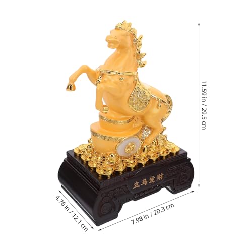 Statuette de cheval debout déco feng shui pour un salon ou bureau élégant