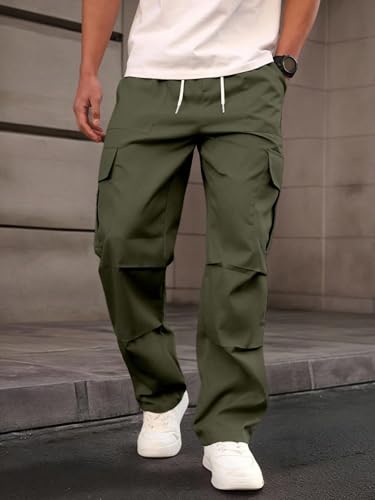 Image of JVX Men Cargo ||Cotton Cargo Pants || Casual Trousers | Comfortable Lower for Men | Breathable Pants with Multi Pockets & Drawstring Elastic Waistband (CARGO-05)