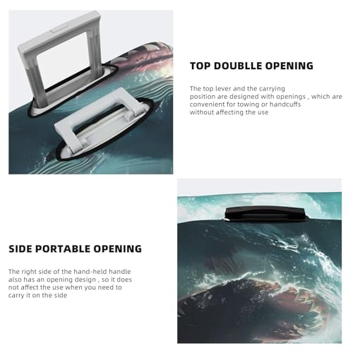 Surfing Shark For Travel Luggage Cover Suitcase Protector Fits 18-32 Inch Travel Luggage Protector Elastic Luggage Anti-Scratch Suitcase Cover3