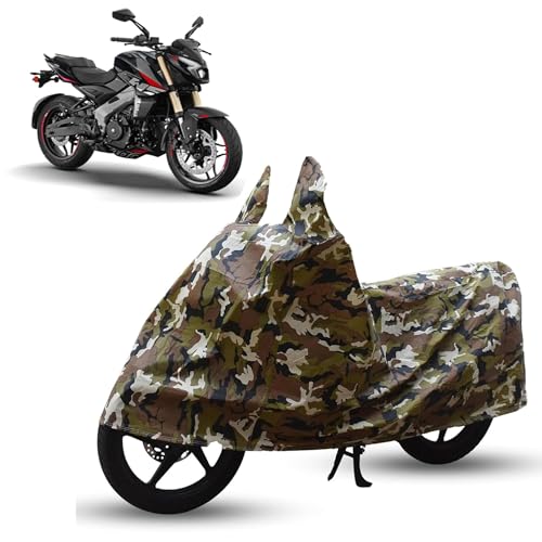 Image of Sulfar Bike Cover for Bajaj Pulsar (NS400Z) | Waterproof, Dustproof & UV Protected | All Weather Two Wheeler Cover (Army Green) New 2026 Variants