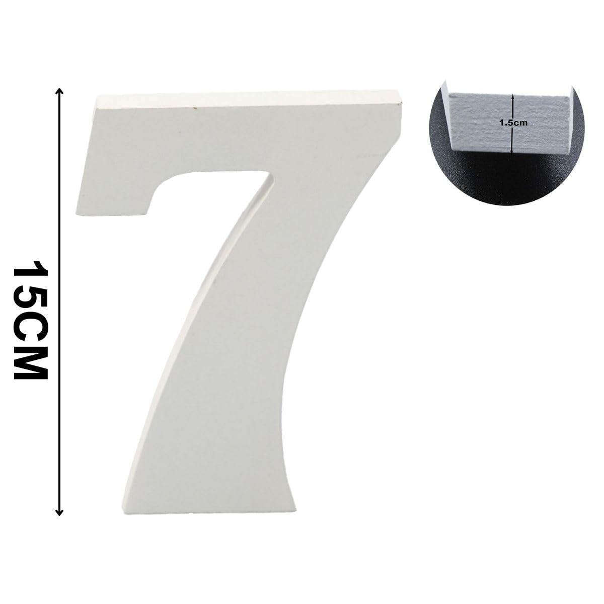 6 Inch White Decorative Wooden Letters and Numbers (7) - Image 2