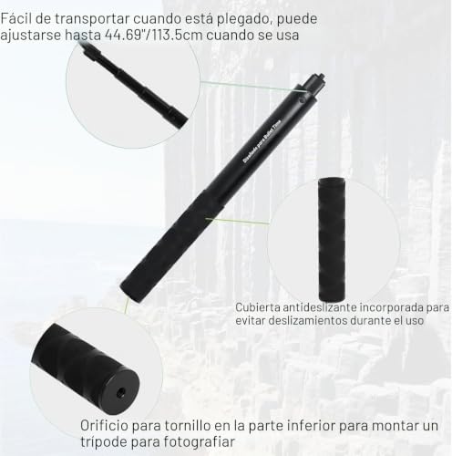 Palo selfie invisible 1,2 m con efecto flotante puro para cámaras Insta360 X5 X4 3