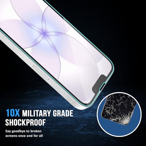 Image of ArmourPro Borderless Tempered Glass for iPhone 17E, 16E, 14 and iPhone 13 (6.1 Inches) with Anti Dust Mesh Filter, 9H Hardness Shatterproof, Full Screen Coverage and with Installation Kit | Pack of 2