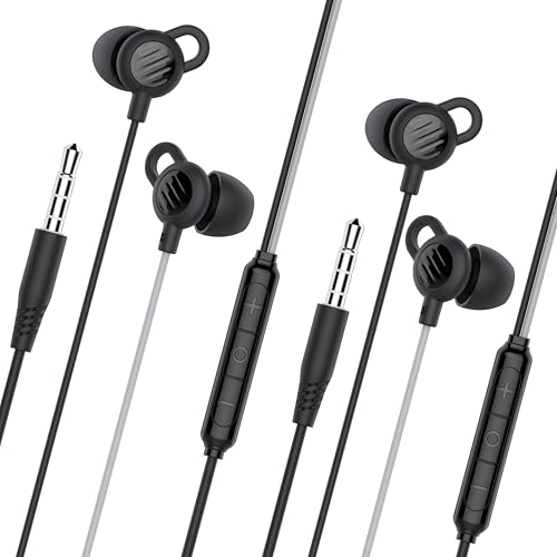 Image of MEE audio SleepTones Wired Sleep Earbuds 3.5mm Plug for Side Sleepers with Lightweight Low-Profile Silicone Earpieces, Noise Reduction Sleeping Headphones (2 Packs)