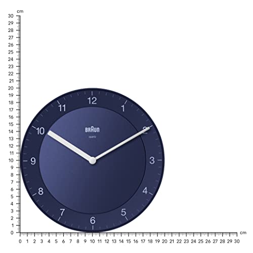 Braun Relógio de parede analógico clássico com movimento de quartzo silencioso, fácil de ler, 20 cm