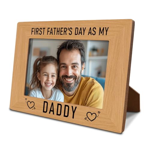 Fathers Day Gift for New Daddy First Fathers Day Gift First Time Dad Gift from Baby Photo Gifts Wooden Picture Frame First Fathers Day as My Daddy Photo Frame To Assemble 4*6 Inches Photo