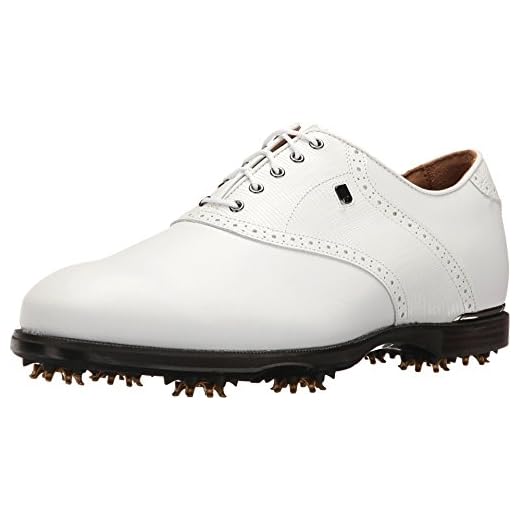 FootJoy Men's ICON Black Golf Shoes, White/White Lizard Print, 7 X-Wide