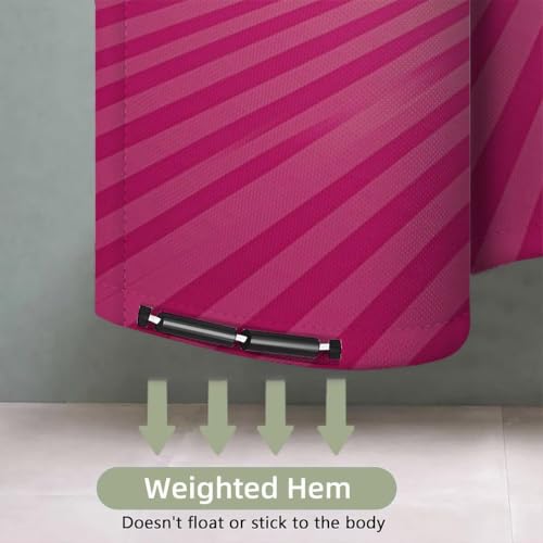 Rideau de douche 200x200 rose géométrique en tissu polyester lavable