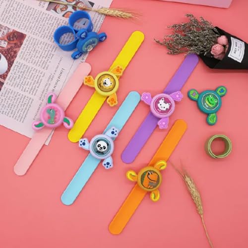 Image of PLUSPOINT Kids Rakhi Wrist Bands | LED Light-Up Spinning Slap Bracelets with Cute Cartoon Design | Raksha Bandhan Gift, Birthday Return Gift & Party Favor for Boys & Girls