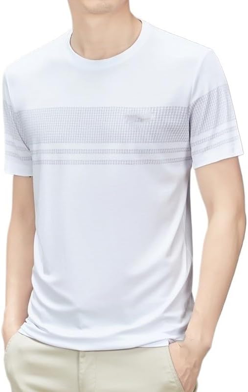 Breathable Men's Undershirts White Tee Shirts Cotton Crew T-Shirts Moisture Wicking Summer Unisex Adult Short Sleeve Gear