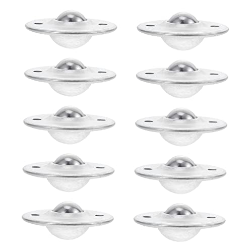 HOMOCONO 1 Set 10 Pcs Bullseye Wheel Ball Caster Wheels Roller Casters Round Transfer Bearing Round Ball Casters Roller Transfer Bearings Replacement Caster Wheels Carbon Steel Silver