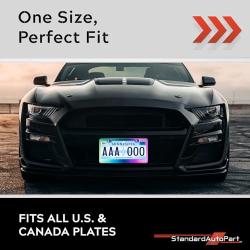 Image of Premium Slim Neo Chrome Aurora License Plate Frame - 1 Piece, Rust-Free Stainless Steel & Rattle-Free, Street Legal, Universal with Screw Caps, Thin Edged Metal Front or Rear Car Tag Holder Unisex