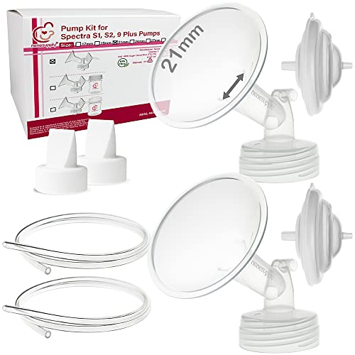 Image of Nenesupply 21mm Flange Pump Parts Compatible w Spectra S2 S1 Breast Pumps Replacement Kit for Spectra Pump Parts S2 Parts S2 Accessories Inc Flange Duckbill Valve Backflow Protector